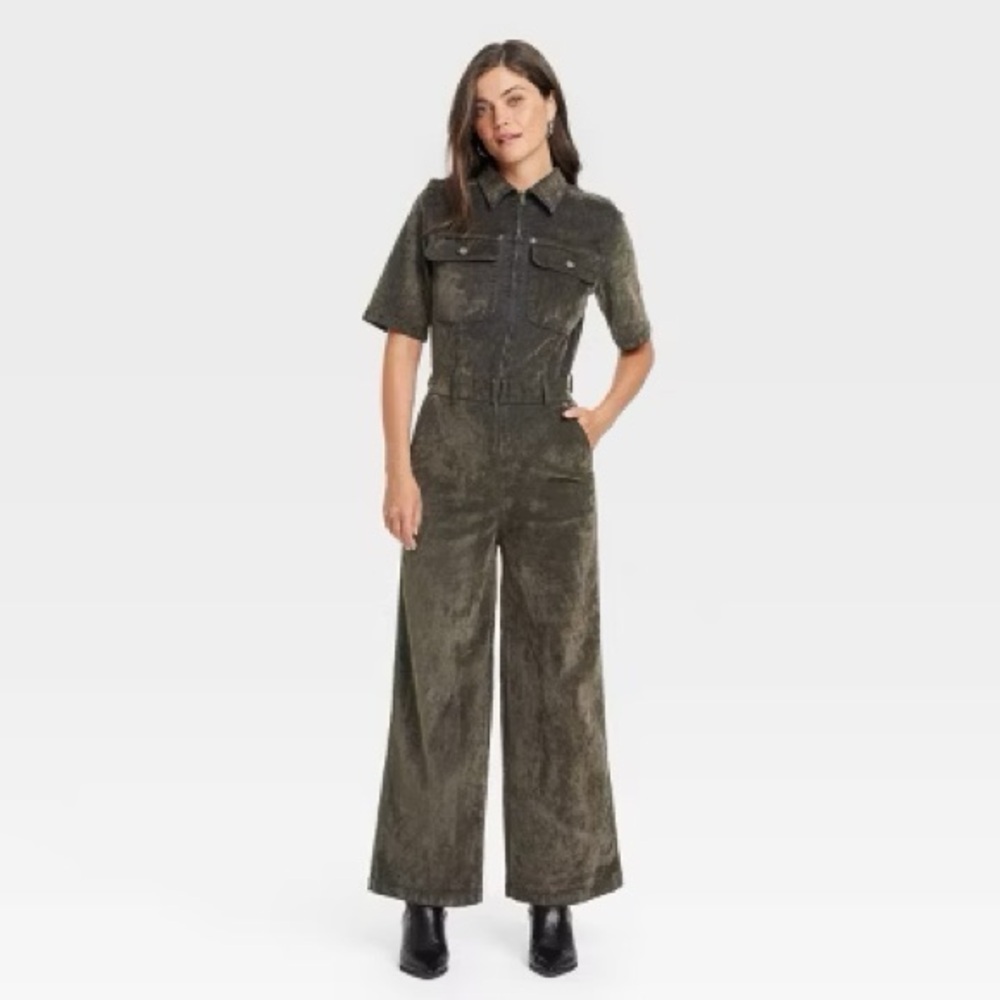 Universal Thread Olive Green Corduroy Jumpsuit